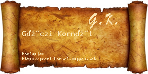 Géczi Kornél névjegykártya