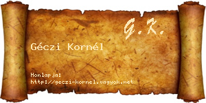 Géczi Kornél névjegykártya